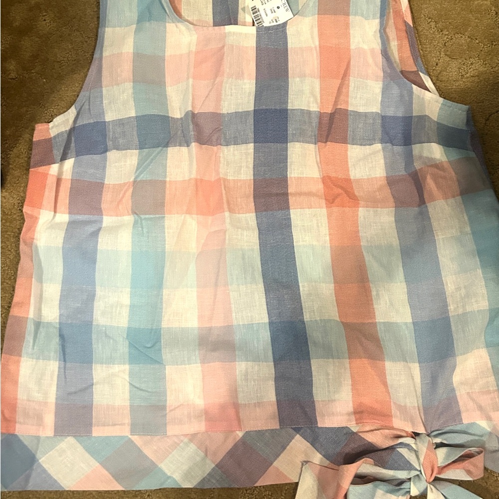 J.Crew Multicolor Plaid Sleeveless Top
